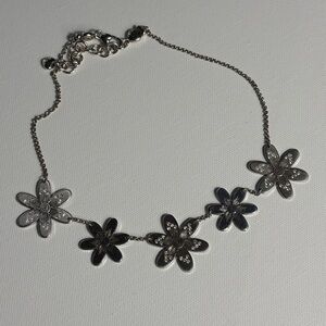 Brighton Flower Necklace Bracelet Earrings Set Silver Tone Daisy